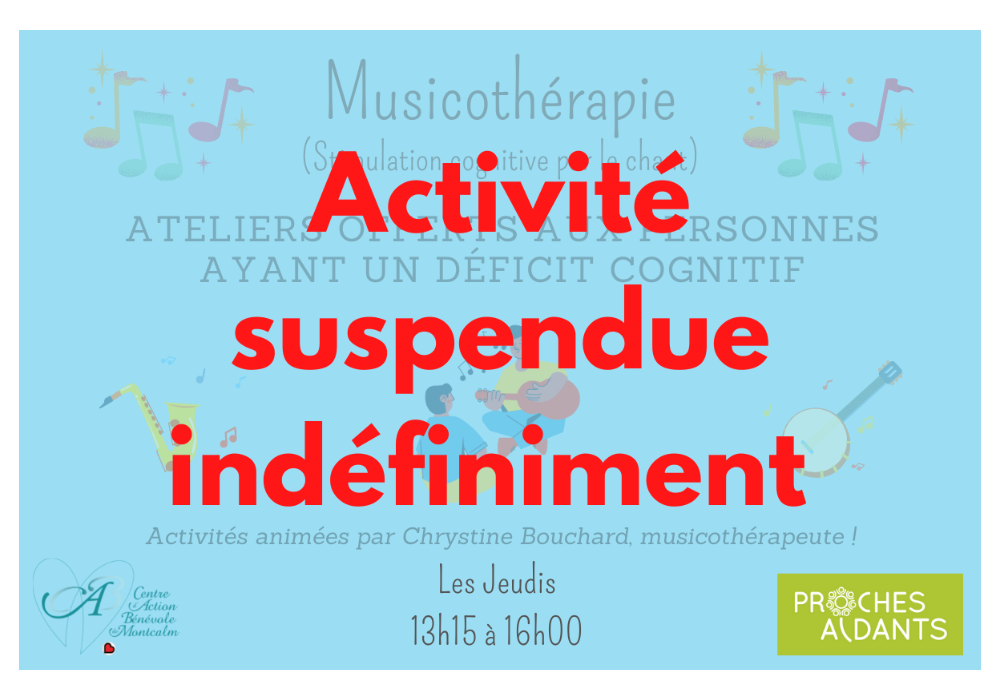 (Activité suspendue indéfiniment) Musicothérapie 