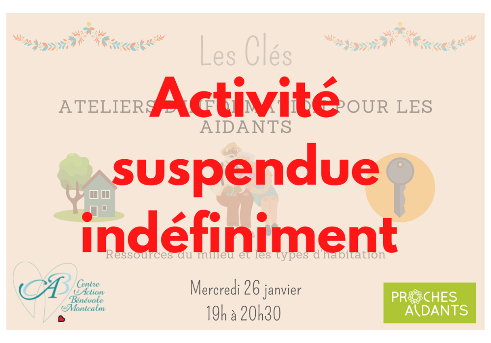 (Activité suspendue indéfiniment) Les CLÉS - «Ressources du milieu et Les types d’habitations»