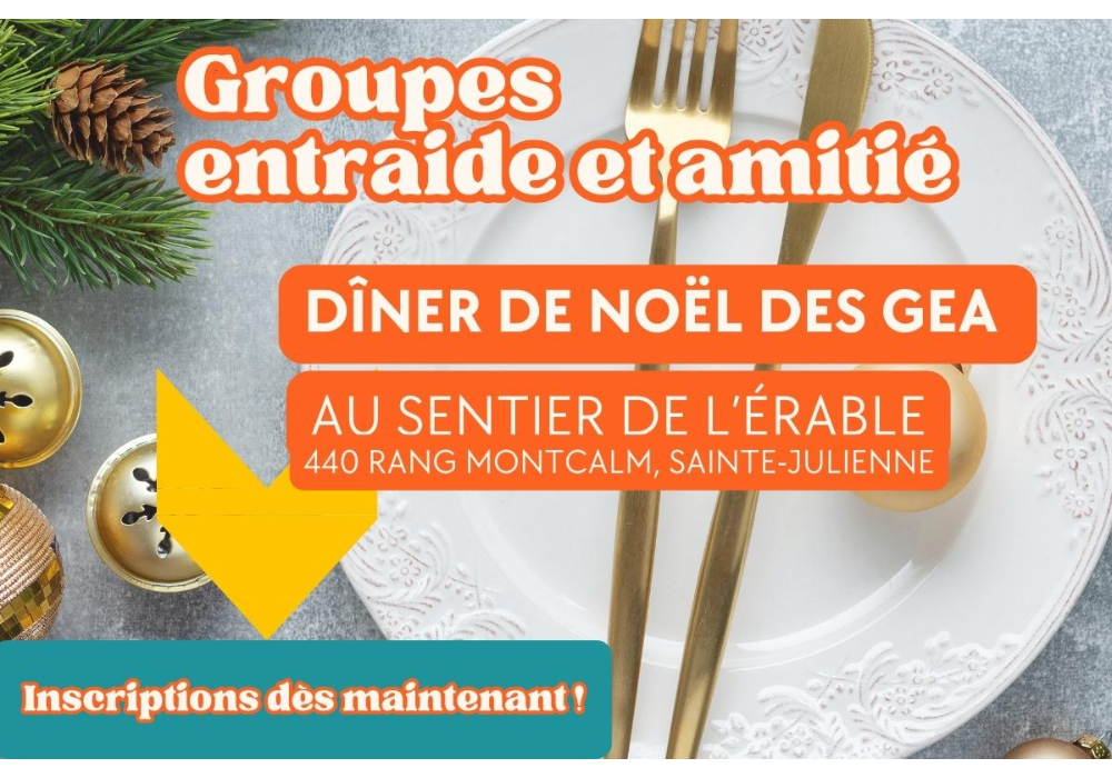 Dîner de Noël des GEA au Sentier de l’Érable : GEA ST-CALIXTE, ST-ESPRIT, ST-LIN et ST-ROCH