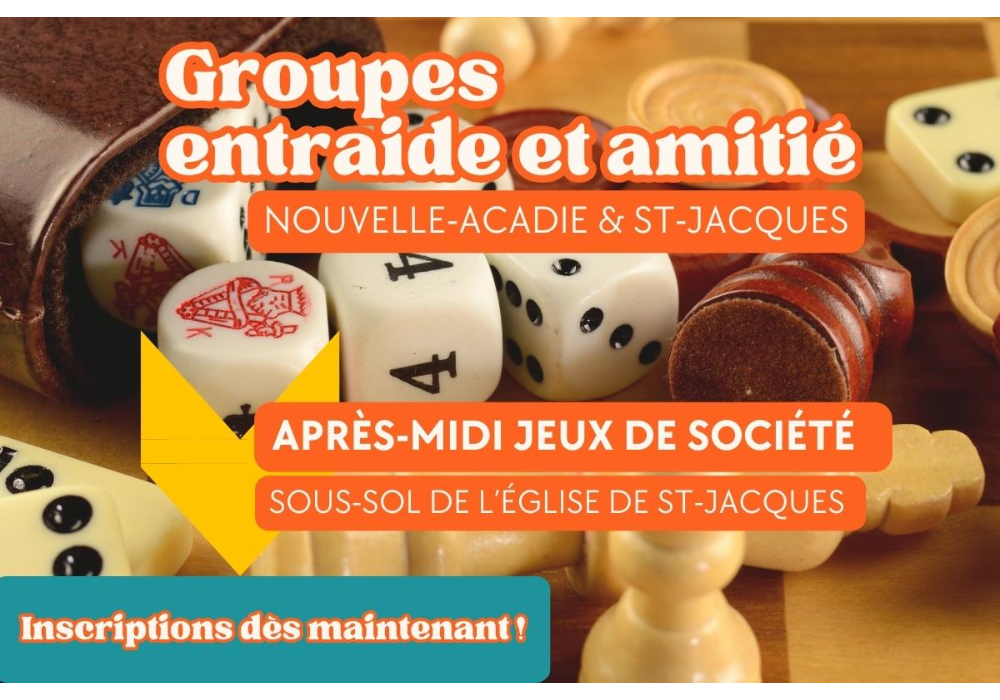 Après-midi jeux de société : GEA DE ST-JACQUES & NOUVELLE-ACADIE