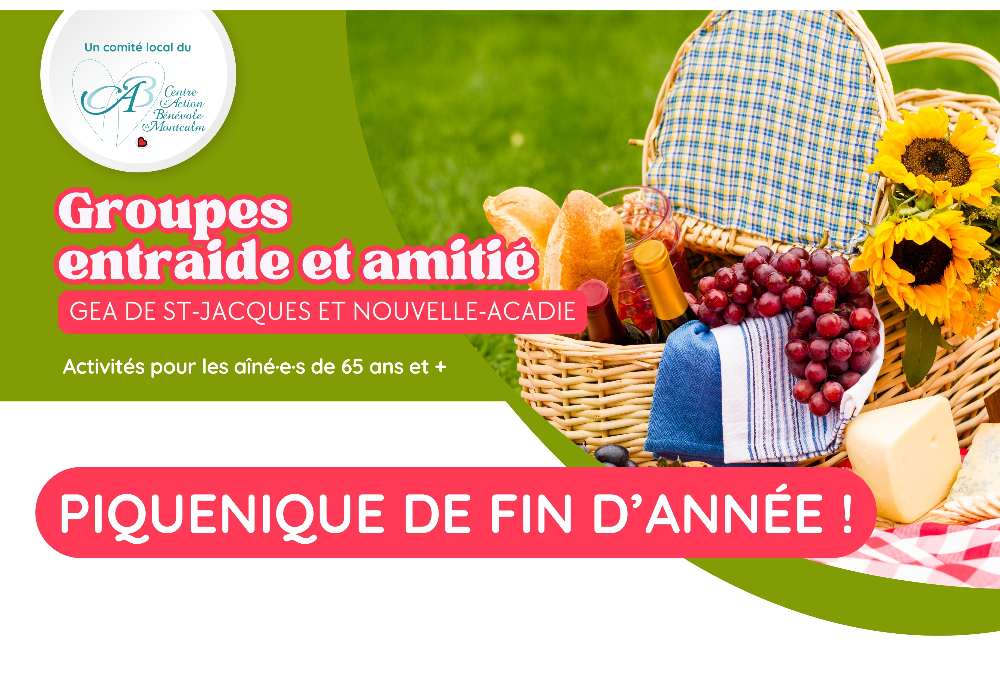 Pique-nique de fin d’année – GEA de Saint-Jacques et Nouvelle-Acadie