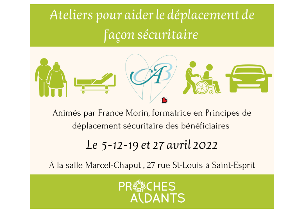 Ateliers pour aider le déplacement de façon sécuritaire